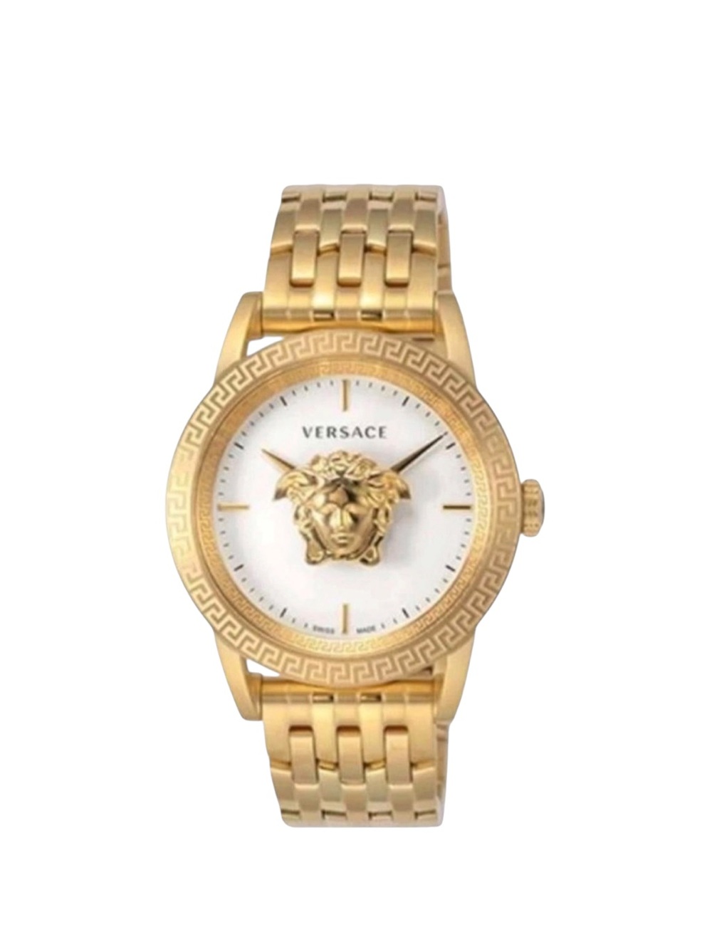New Set Versace Palazzo Empire Men IP Gold Steel Watch 43mm VERD00318